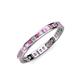3 - Rebica 2.50 mm Princess Cut Pink Sapphire and Lab Grown Diamond Eternity Band 