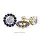 1 - Serena 0.78 ctw (2.00 mm) Round Blue Sapphire Jackets Earrings 