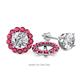 1 - Serena 0.91 ctw (2.00 mm) Round Ruby Jackets Earrings 