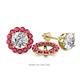 1 - Serena 0.91 ctw (2.00 mm) Round Ruby Jackets Earrings 