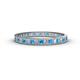 1 - Rebica 2.50 mm Princess Cut Blue Topaz and Lab Grown Diamond Eternity Band 