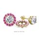 1 - Serena 0.78 ctw (2.00 mm) Round Pink Sapphire Jackets Earrings 