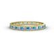 1 - Rebica 2.50 mm Princess Cut Blue Topaz and Lab Grown Diamond Eternity Band 