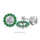 1 - Serena 0.65 ctw (2.00 mm) Round Emerald Jackets Earrings 