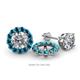 1 - Serena 0.78 ctw (2.00 mm) Round Blue Diamond Jackets Earrings 