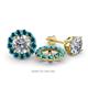 1 - Serena 0.78 ctw (2.00 mm) Round Blue Diamond Jackets Earrings 