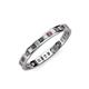 3 - Rebica 2.50 mm Princess Cut Lab Created Alexandrite and Lab Grown Diamond Eternity Band 