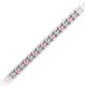 2 - Tiara 2.60 mm Pink Tourmaline and Lab Grown Diamond Eternity Tennis Bracelet 