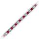 2 - Tiara 2.00 mm Ruby and Lab Grown Diamond Eternity Tennis Bracelet 