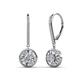 1 - Lillac Iris Round and Baguette Diamond Halo Dangling Earrings 