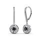 1 - Lillac Iris Round Black Diamond and Baguette White Diamond Halo Dangling Earrings 