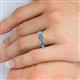 6 - Rebica 3.00 mm Princess Cut Blue Topaz Eternity Band 