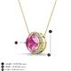 3 - Catriona Round Lab Created Pink Sapphire and Diamond Halo Slider Pendant Necklace 
