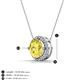 3 - Catriona Round Lab Created Yellow Sapphire and Diamond Halo Slider Pendant Necklace 