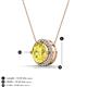 3 - Catriona Round Lab Created Yellow Sapphire and Diamond Halo Slider Pendant Necklace 