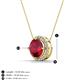 3 - Catriona Round Lab Created Ruby and Diamond Halo Slider Pendant Necklace 