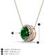 3 - Catriona Round Lab Created Emerald and Diamond Halo Slider Pendant Necklace 