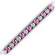 2 - Abril 3.80 mm Round Pink Sapphire and Diamond Eternity Tennis Bracelet 