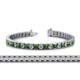 1 - Abril 3.80 mm Round Green Garnet and Diamond Eternity Tennis Bracelet 