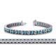 1 - Abril 3.80 mm Round London Blue Topaz and Diamond Eternity Tennis Bracelet 