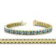1 - Abril 3.80 mm Round London Blue Topaz and Diamond Eternity Tennis Bracelet 