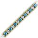 2 - Abril 3.80 mm Round London Blue Topaz and Diamond Eternity Tennis Bracelet 