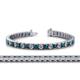 1 - Abril 3.80 mm Round Blue and White Diamond Eternity Tennis Bracelet 