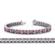 1 - Abril 3.80 mm Round Rhodolite Garnet and Diamond Eternity Tennis Bracelet 
