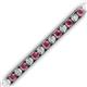 2 - Abril 3.80 mm Round Rhodolite Garnet and Diamond Eternity Tennis Bracelet 