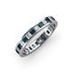 4 - Rebica 3.00 mm Princess Cut Blue and White Diamond Eternity Band 