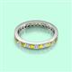 3 - Rebica 3.00 mm Princess Cut Yellow and White Diamond Eternity Band 