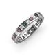 4 - Rebica 3.00 mm Princess Cut Diamond and Lab Created Alexandrite Eternity Band 