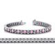 1 - Abril 3.80 mm Round Pink Tourmaline and Lab Grown Diamond Eternity Tennis Bracelet 