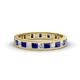 1 - Rebica 3.00 mm Princess Cut Blue Sapphire and Lab Grown Diamond Eternity Band 