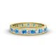 1 - Rebica 3.00 mm Princess Cut Blue Topaz and Lab Grown Diamond Eternity Band 