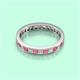 3 - Rebica 3.00 mm Princess Cut Rhodolite Garnet and Lab Grown Diamond Eternity Band 