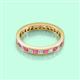 3 - Rebica 3.00 mm Princess Cut Rhodolite Garnet and Lab Grown Diamond Eternity Band 
