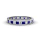 1 - Rebica 3.00 mm Princess Cut Blue Sapphire and Lab Grown Diamond Eternity Band 