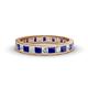 1 - Rebica 3.00 mm Princess Cut Blue Sapphire and Lab Grown Diamond Eternity Band 