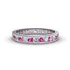 1 - Rebica 3.00 mm Princess Cut Pink Sapphire and Lab Grown Diamond Eternity Band 