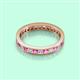3 - Rebica 3.00 mm Princess Cut Pink Sapphire and Lab Grown Diamond Eternity Band 