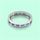 3 - Rebica 3.00 mm Princess Cut Iolite and Lab Grown Diamond Eternity Band 