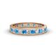 1 - Rebica 3.00 mm Princess Cut Blue Topaz and Lab Grown Diamond Eternity Band 