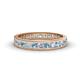 1 - Rebica 3.00 mm Princess Cut Aquamarine and Lab Grown Diamond Eternity Band 