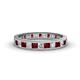 1 - Rebica 3.00 mm Princess Cut Red Garnet and Lab Grown Diamond Eternity Band 