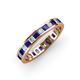 4 - Rebica 3.00 mm Princess Cut Blue Sapphire and Lab Grown Diamond Eternity Band 