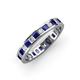 4 - Rebica 3.00 mm Princess Cut Blue Sapphire and Lab Grown Diamond Eternity Band 