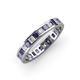 4 - Rebica 3.00 mm Princess Cut Iolite and Lab Grown Diamond Eternity Band 