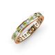 4 - Rebica 3.00 mm Princess Cut Peridot and Lab Grown Diamond Eternity Band 