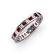 4 - Rebica 3.00 mm Princess Cut Red Garnet and Lab Grown Diamond Eternity Band 
